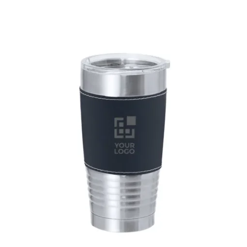 Gift Campaign Bicchiere termico in acciaio inox con fascia in PU colorata da 420ml> Bicchieri Termici Personalizzati
