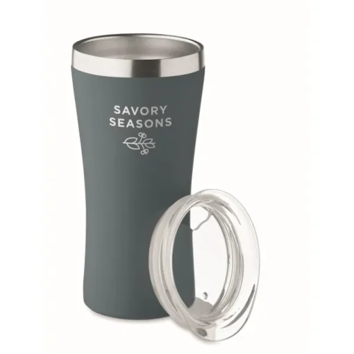 Gift Campaign Bicchiere termico in acciaio riciclato con coperchio trasparente 160ml> Bicchieri Termici Personalizzati