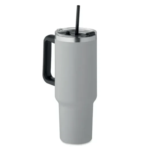Gift Campaign Bicchiere termico in acciaio inox riciclato con tappo e cannuccia 1.2l> Bicchieri Termici Personalizzati