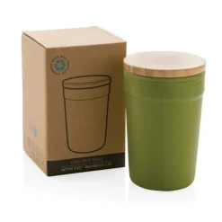 Gift Campaign Bicchiere termico in PP riciclato certificato e bambù 300ml EcoBrew><noscript><img width=