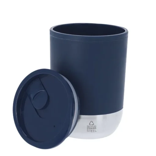 Gift Campaign Bicchiere termico in PP riciclato e base in acciaio con tappo 290ml> Bicchieri Take Away
