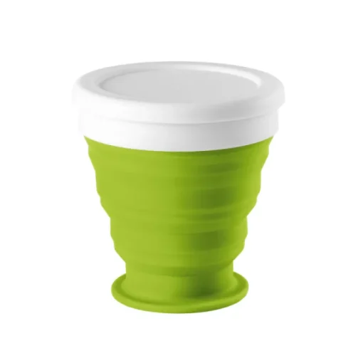 Gift Campaign Bicchieri promozionali pieghevoli con tappo bianco Colors 250 ml> Bicchieri Di Plastica Personalizzati