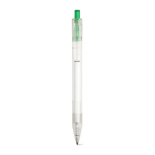 Gift Campaign Biro con logo dal corpo trasparente inchiostro nero Transparent RPET> Penne Ecologiche