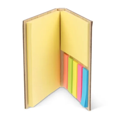 Gift Campaign Blocchetto di bambù con 2 set di post-it gialli e segnapagina adesivi> Post-It E Memo