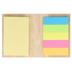 Gift Campaign Blocchetto di bambù con post-it gialli e segnapagina adesivi></noscript> Post-It E Memo