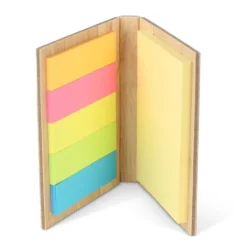 Gift Campaign Blocchetto di bambù con post-it gialli e segnapagina adesivi></noscript> Post-It E Memo