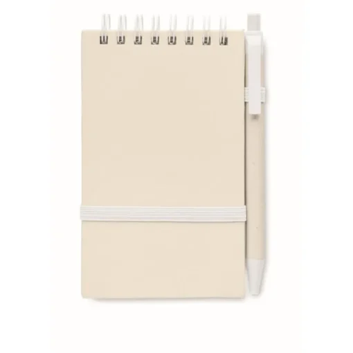 Gift Campaign Blocco note con logo A6 riciclato pagine a righe con penna EcoMilky> Block Notes|Taccuini Tascabili E Quadernini A6