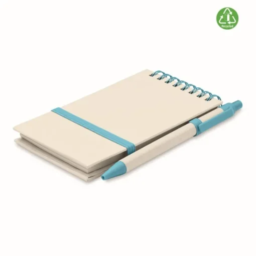 Gift Campaign Blocco note con logo A6 riciclato pagine a righe con penna EcoMilky> Block Notes|Taccuini Tascabili E Quadernini A6