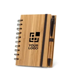 Gift Campaign Block notes A5 copertina bambù con penna e pagine a righe Bamboo><noscript><img width=