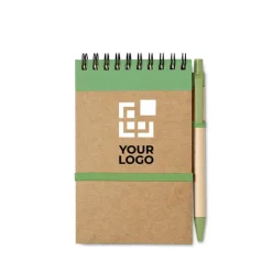 Gift Campaign Block notes con logo A6 elastico pagine bianche e penna blu EcoSpiral></noscript> Gadget Ecologici|Gadget Per L'Ufficio