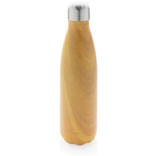 Gift Campaign Borracce con logo in acciaio con trama in legno da 500ml Wood Print> Borracce Termiche|Borracce Di Metallo
