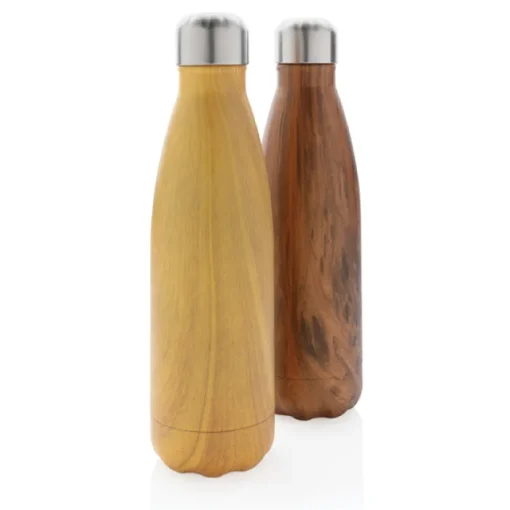 Gift Campaign Borracce con logo in acciaio con trama in legno da 500ml Wood Print> Borracce Termiche|Borracce Di Metallo