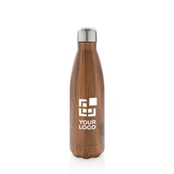 Gift Campaign Borracce con logo in acciaio con trama in legno da 500ml Wood Print></noscript> Borracce Termiche|Borracce Di Metallo
