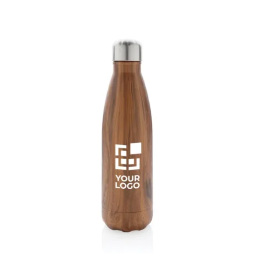 Gift Campaign Borracce con logo in acciaio con trama in legno da 500ml Wood Print> Borracce Termiche|Borracce Di Metallo