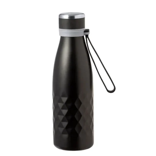 Gift Campaign Borraccia acciaio inox con motivo a rombi e laccetto in silicone 550ml> Borracce Di Metallo