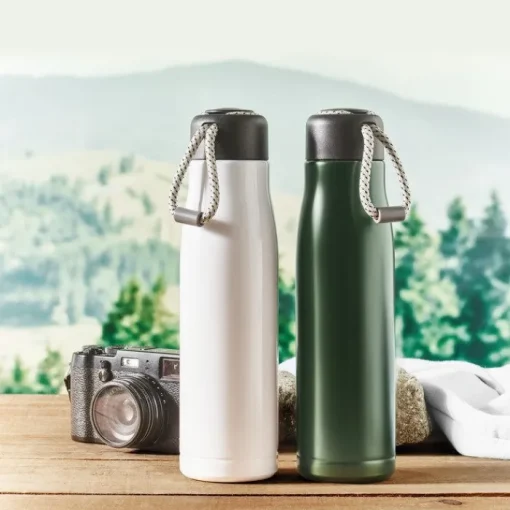 Gift Campaign Borraccia con doppio parete isolata in acciaio inox con cordino 500ml> Borracce Di Metallo
