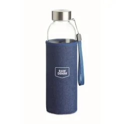 Gift Campaign Borraccia di vetro con custodia in neoprene 500ml Crystal Denim><noscript><img width=
