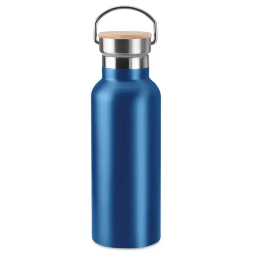 Gift Campaign Borraccia in acciaio inossidabile con logo tappo in bambú da 500ml Clip> Gadget Palestra|Gadget Per L'Ufficio