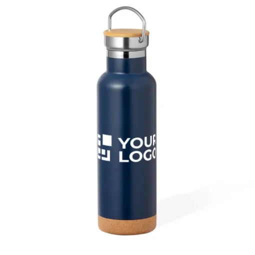 Gift Campaign Borraccia in acciaio inox con base in sughero e tappo con manico 650ml> Borracce Termiche