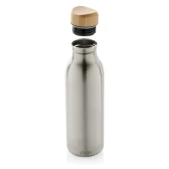 Gift Campaign Borraccia in acciaio inox riciclato con tappo di bambù da 600 ml><noscript><img width=