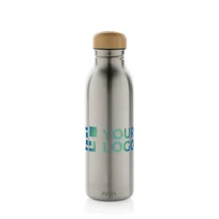 Gift Campaign Borraccia in acciaio inox riciclato con tappo di bambù da 600 ml><noscript><img width=