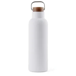 Gift Campaign Borraccia in acciaio inox riciclato con manico e tappo in legno 800ml><noscript><img width=