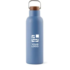 Gift Campaign Borraccia in acciaio inox riciclato con manico e tappo in legno 800ml><noscript><img width=