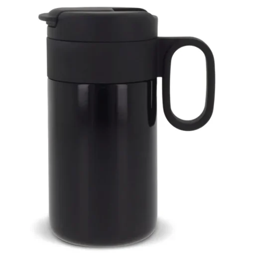 Gift Campaign Borraccia in acciaio inox con tappo incernierato nero con manico 250ml> Bicchieri Termici Personalizzati