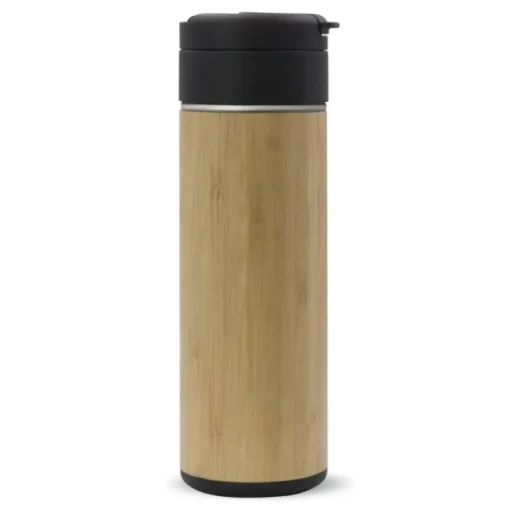 Gift Campaign Borraccia in acciaio inox a doppia parete con finitura in bambù 400ml> Borracce Termiche|Borracce Di Metallo