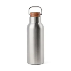 Gift Campaign Borraccia in acciaio inox riciclato con manico e tappo in legno 580ml> Borracce Di Metallo