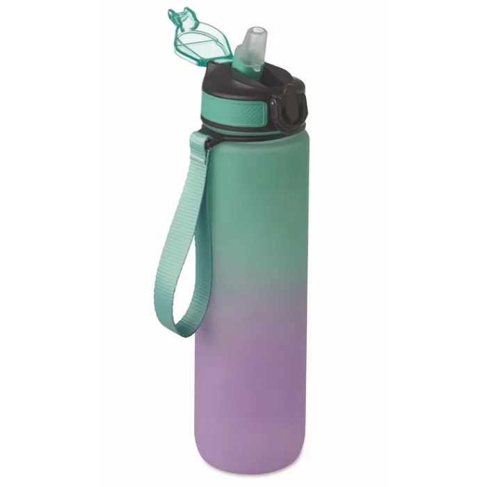 Gift Campaign Borraccia in rPET con beccuccio e orario di consumo dell'acqua 1l> Borracce In Plastica