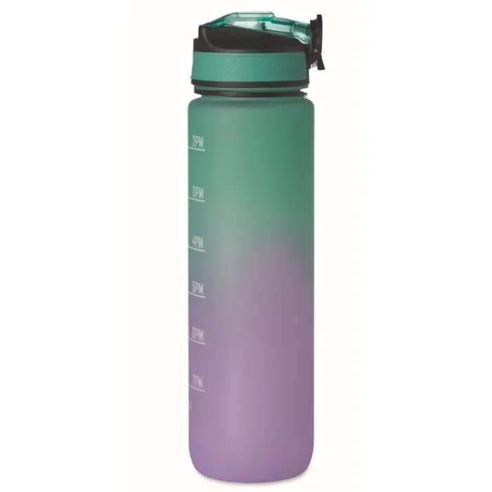 Gift Campaign Borraccia in rPET con beccuccio e orario di consumo dell'acqua 1l> Borracce In Plastica