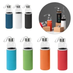 Gift Campaign Borraccia in vetro con tappo in acciaio inox e custodia colorata 520ml></noscript> Borracce In Vetro