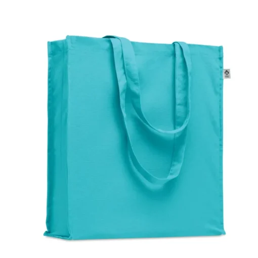 Gift Campaign Borsa con manici lunghi e soffietto in cotone organico colorato 220g/m2> Shopper In Cotone Personalizzate