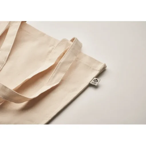Gift Campaign Borsa con manici lunghi e soffietto in cotone organico 220 g/m2> Shopper In Cotone Personalizzate