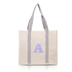 Gift Campaign Borsa dai manici lunghi colorati a righe in cotone naturale 300 g/m2></noscript> Shopper In Cotone Personalizzate