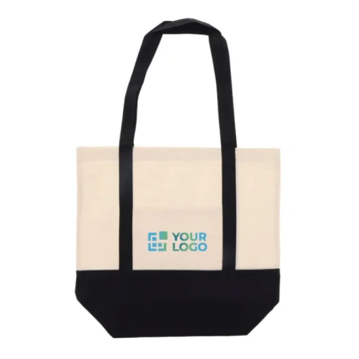 Gift Campaign Borsa di cotone OEKO-TEX con base e manici colorati da 180 g/m2> Shopper In Cotone Personalizzate