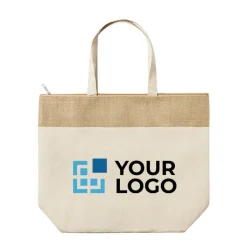 Gift Campaign Borsa frigo in cotone con zip manici rinforzati finiture cucite Juco></noscript> Borse Termiche