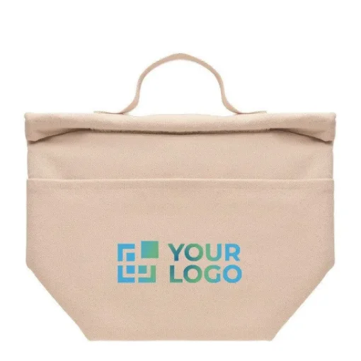 Gift Campaign Borsa frigo personalizzata cotone riciclato chiusura a gancio RollTop> Borse Termiche