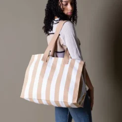 Gift Campaign Borsa grande in cotone riciclato con righe verticali><noscript><img width=