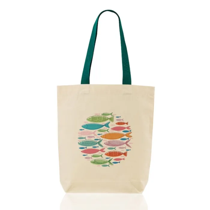 Gift Campaign Borsa in cotone con soffietto inferiore e manici colorati 180 g/m2> Shopper In Cotone Personalizzate