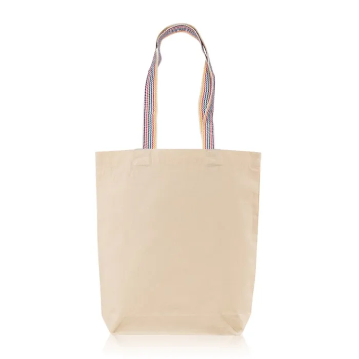 Gift Campaign Borsa in cotone con soffietto inferiore e manici colorati 180 g/m2> Shopper In Cotone Personalizzate