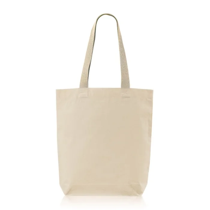Gift Campaign Borsa in cotone con soffietto inferiore e manici colorati 180 g/m2> Shopper In Cotone Personalizzate