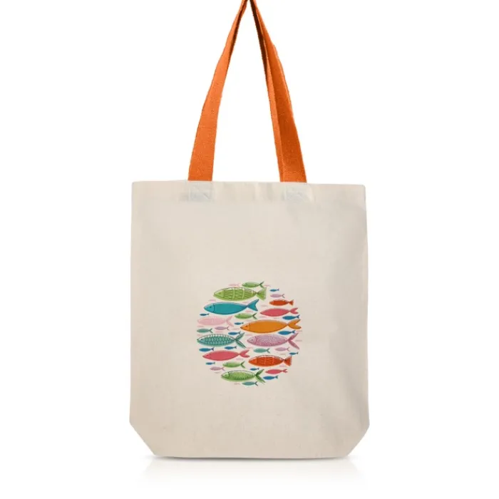 Gift Campaign Borsa in cotone con soffietto inferiore e manici colorati 180 g/m2> Shopper In Cotone Personalizzate