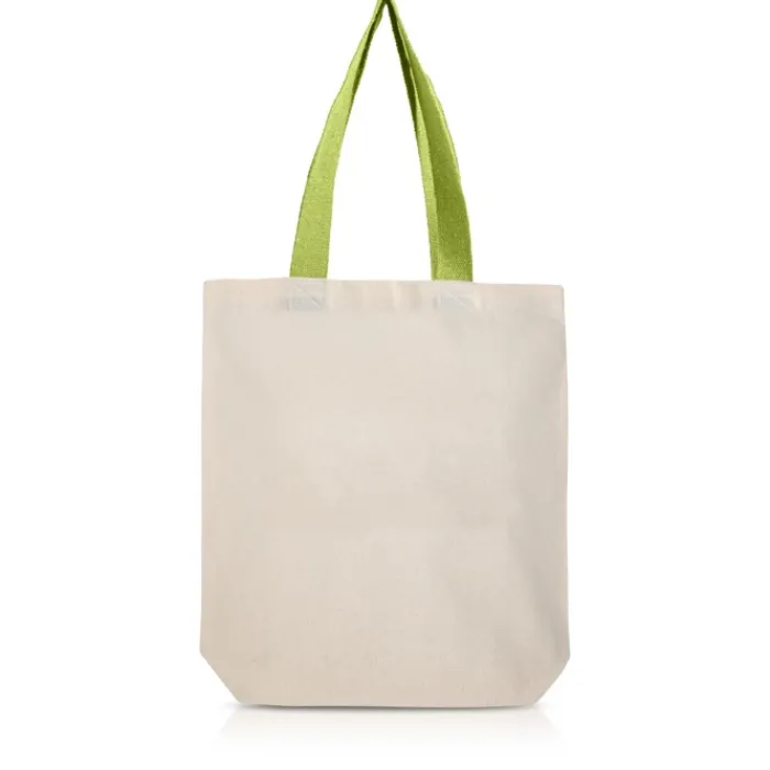 Gift Campaign Borsa in cotone con soffietto inferiore e manici colorati 180 g/m2> Shopper In Cotone Personalizzate