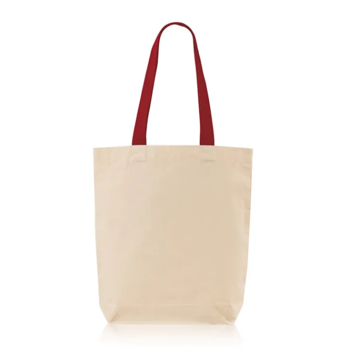 Gift Campaign Borsa in cotone con soffietto inferiore e manici colorati 180 g/m2> Shopper In Cotone Personalizzate
