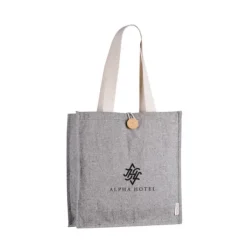 Gift Campaign Borsa in cotone effetto mélange con bottone di chiusura></noscript> Shopper In Cotone Personalizzate