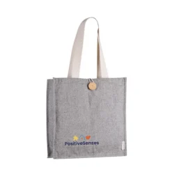 Gift Campaign Borsa in cotone effetto mélange con bottone di chiusura></noscript> Shopper In Cotone Personalizzate