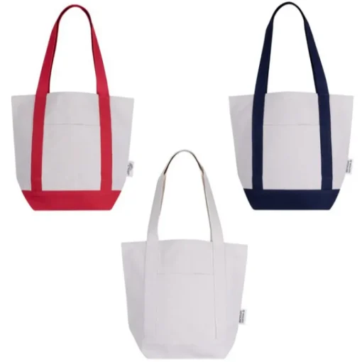 Gift Campaign Borsa in cotone riciclato con tasca esterna laterale> Shopper In Cotone Personalizzate