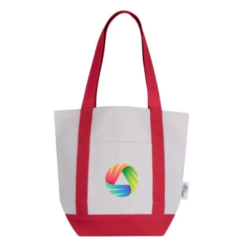 Gift Campaign Borsa in cotone riciclato con tasca esterna laterale> Shopper In Cotone Personalizzate